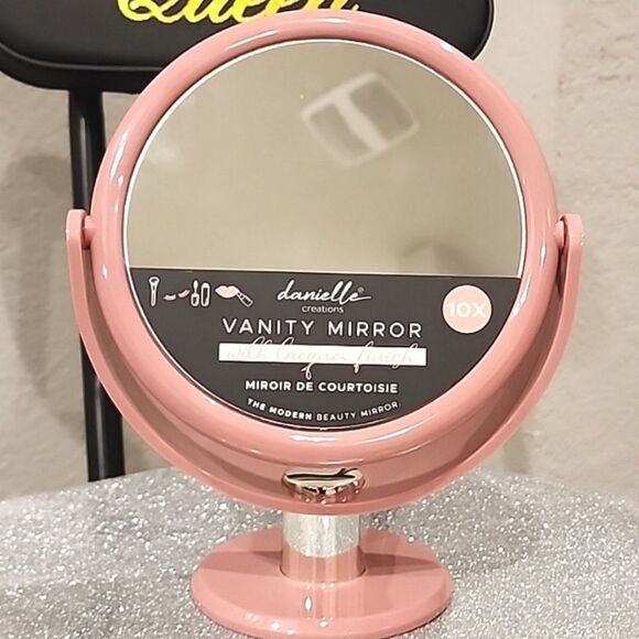 Danielle Creations Round 10X Magnification Vanity Tilt Mirror - Picture 3 of 7